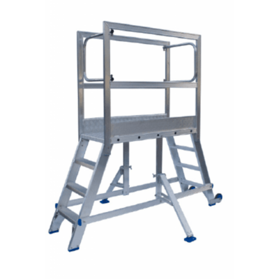 Solide Mobiel werkplatform met dubbele toegang 2 x 6 treden