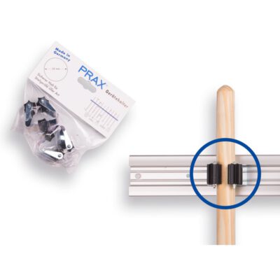 PRAX steelklem rond 2,5 cm. prijs per 2 stuks in blisterverpakking