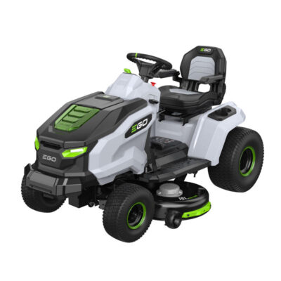 EGO zitmaaier tractor TR4201E met zijuitworp 107 cm incl. 4 x 10 Ah accu